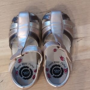 Livie & Luca Kids Gold and Brown Sandals